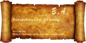 Bendekovits Alinda névjegykártya
